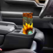 Sun shining on tumbler highlights texture of the tooled leather-look design. Personalized tumbler with name. Perfect for on the go drinks

